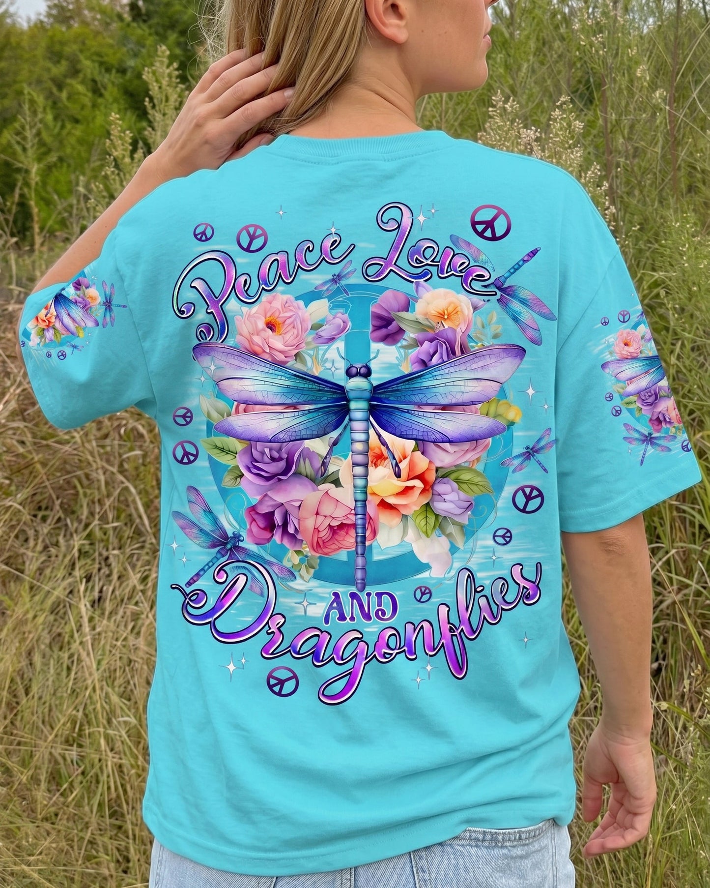 PEACE LOVE AND DRAGONFLIES ALL OVER PRINT - TYPQ2306262