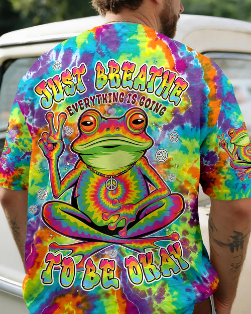 JUST BREATHE COLORFUL FROG ALL OVER PRINT - TYPQ2906261