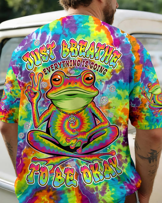 JUST BREATHE COLORFUL FROG ALL OVER PRINT - TYPQ2906261