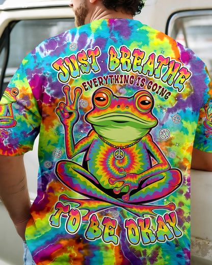 JUST BREATHE COLORFUL FROG ALL OVER PRINT - TYPQ2906261