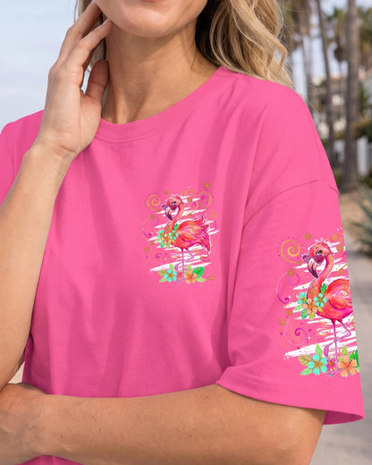 MIRACLES HAPPEN EVERYDAY FLAMINGO ALL OVER PRINT - TYPQ3006261
