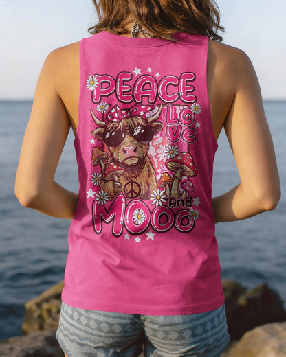 PEACE LOVE AND MOOO COW ALL OVER PRINT - TY1906262