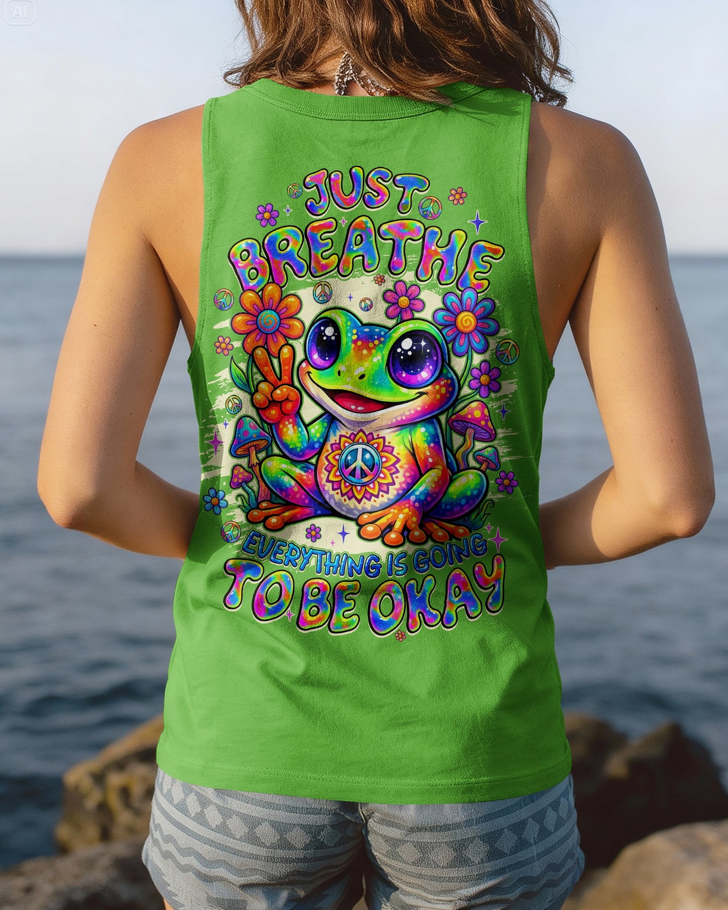 JUST BREATHE FROG ALL OVER PRINT - TYQY1605262