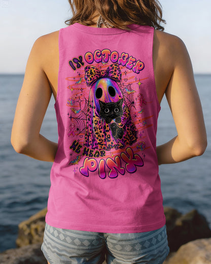 IN OCTOBER WE WEAR PINK BOO BLACK CAT BREAST CANCER AWARENESS ALL OVER PRINT  - TLTW1507265