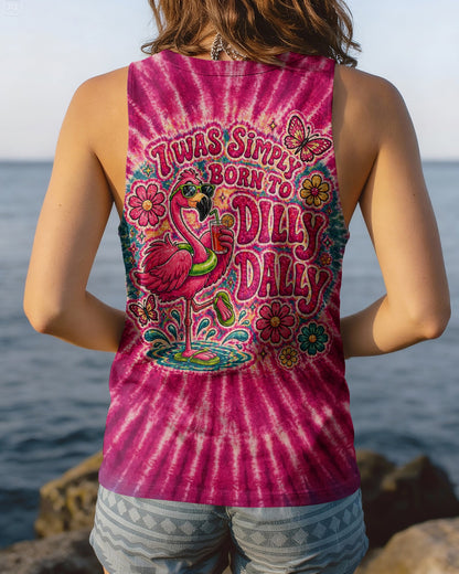 I WAS SIMPLY BORN TO DILLY DALLY FLAMINGO  ALL OVER PRINT - TLTW0405262