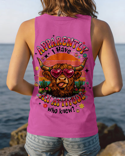 APPARENTLY I HAVE AN ATTITUDE WHO KNEW COW ALL OVER PRINT - TLHN1004261