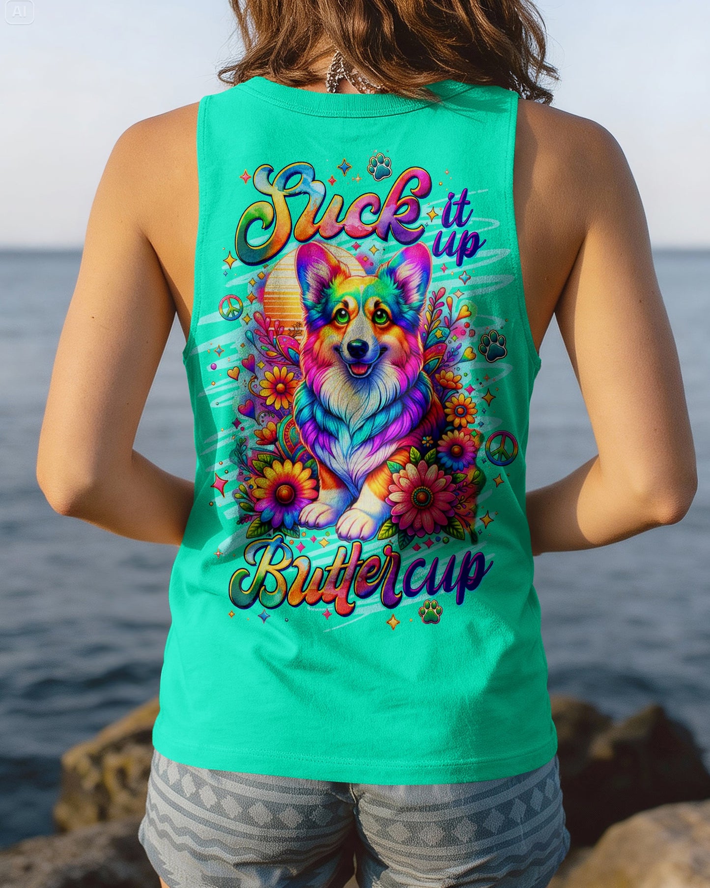 SUCK IT UP BUTTERCUP CORGI DOG ALL OVER PRINT - TLTW0906262