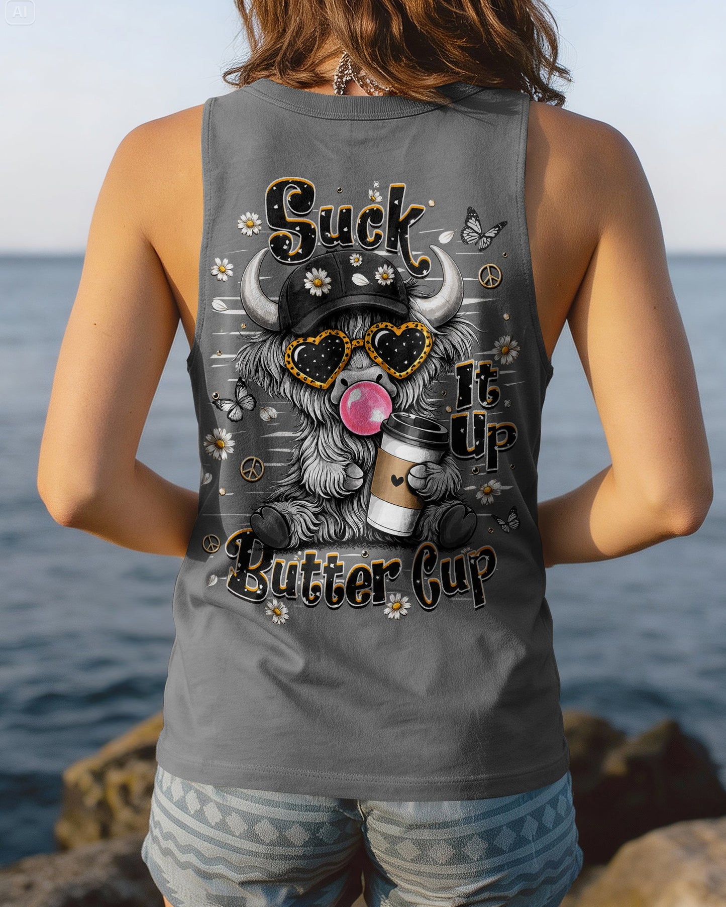 SUCK IT UP BUTTERCUP COW ALL OVER PRINT  - TLHN2505263