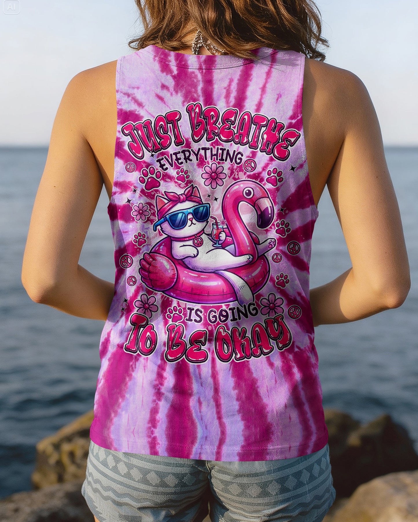 JUST BREATHE CAT ALL OVER PRINT - TYPQ2804262