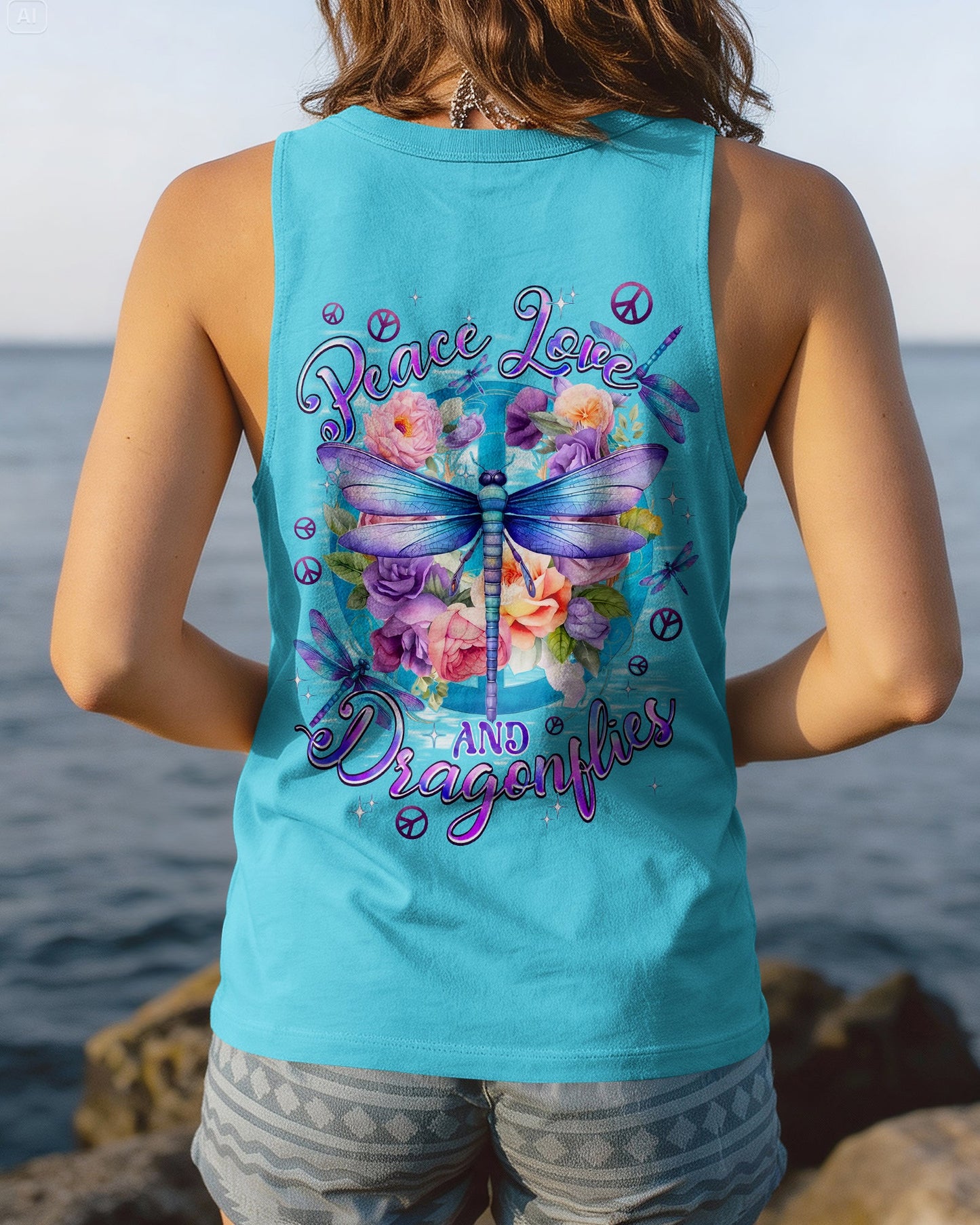 PEACE LOVE AND DRAGONFLIES ALL OVER PRINT - TYPQ2306262