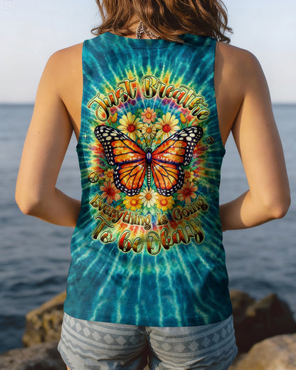 JUST BREATHE BUTTERFLY FLORAL SWIRL ALL OVER PRINT - TLHG0704262