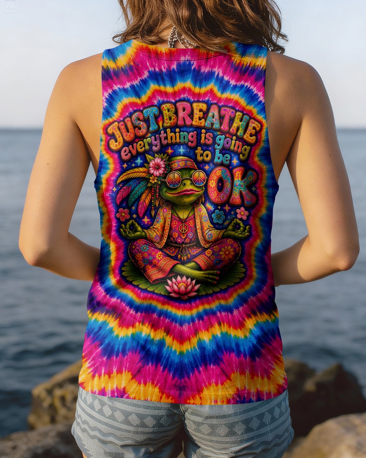 JUST BREATHE FROG SWIRL ALL OVER PRINT - KMTM2105261