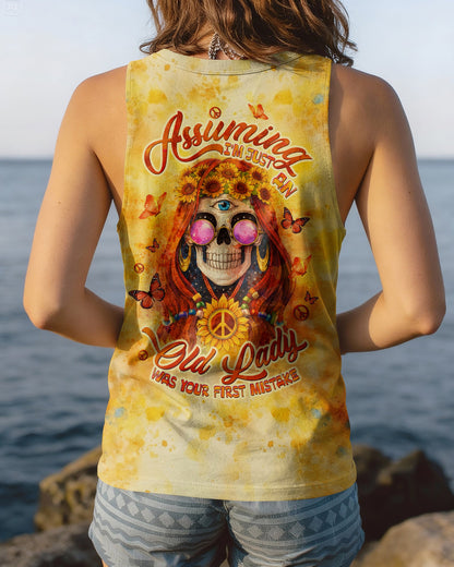 ASSUMING I'M JUST AN OLD LADY SKULL SUNFLOWER ALL OVER PRINT - TLTW1004261