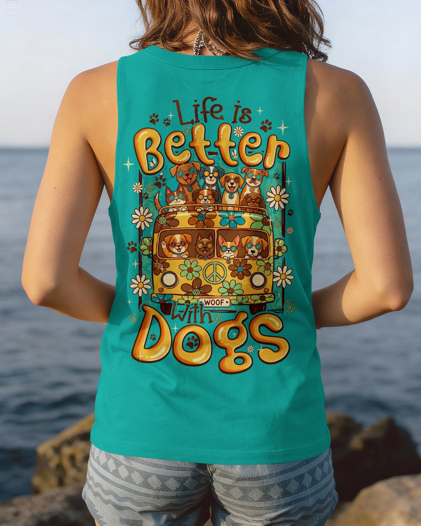 LIFE IS BETTER WITH DOGS ALL OVER PRINT - TYQY0807263