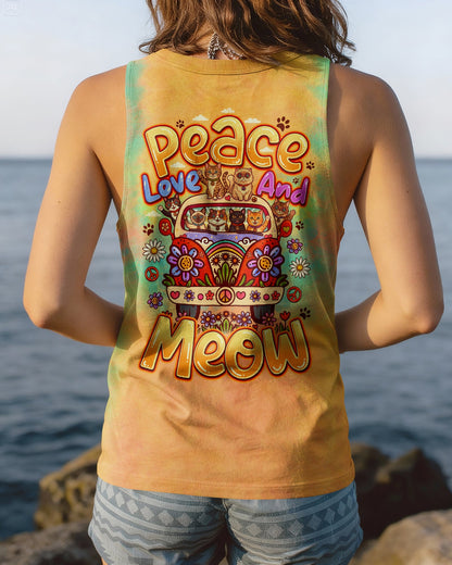 PEACE LOVE AND MEOW CATS ALL OVER PRINT - TLNO1307261