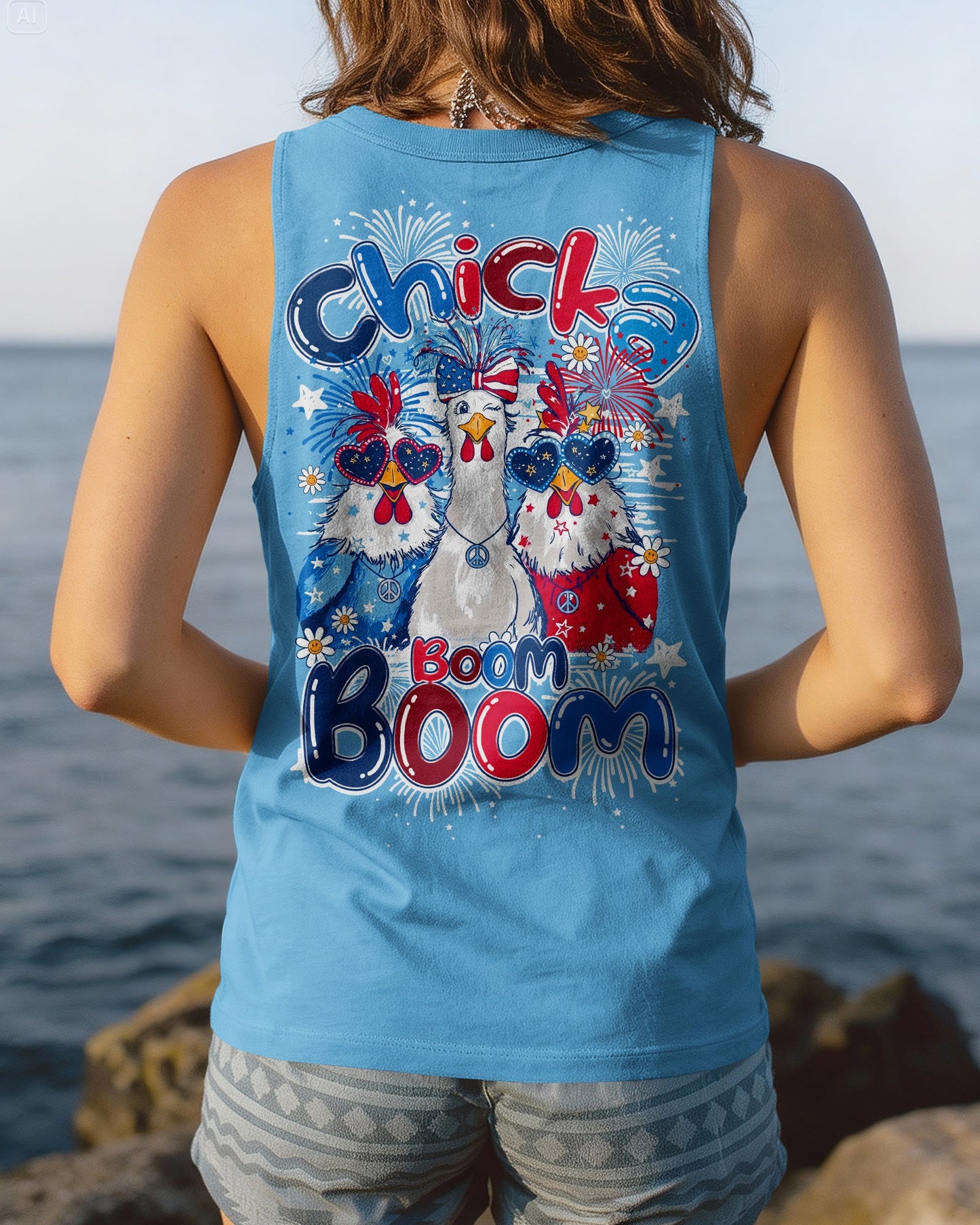 CHICKA BOOM BOOM HIPPIE CHICKEN ALL OVER PRINT - TY2105261