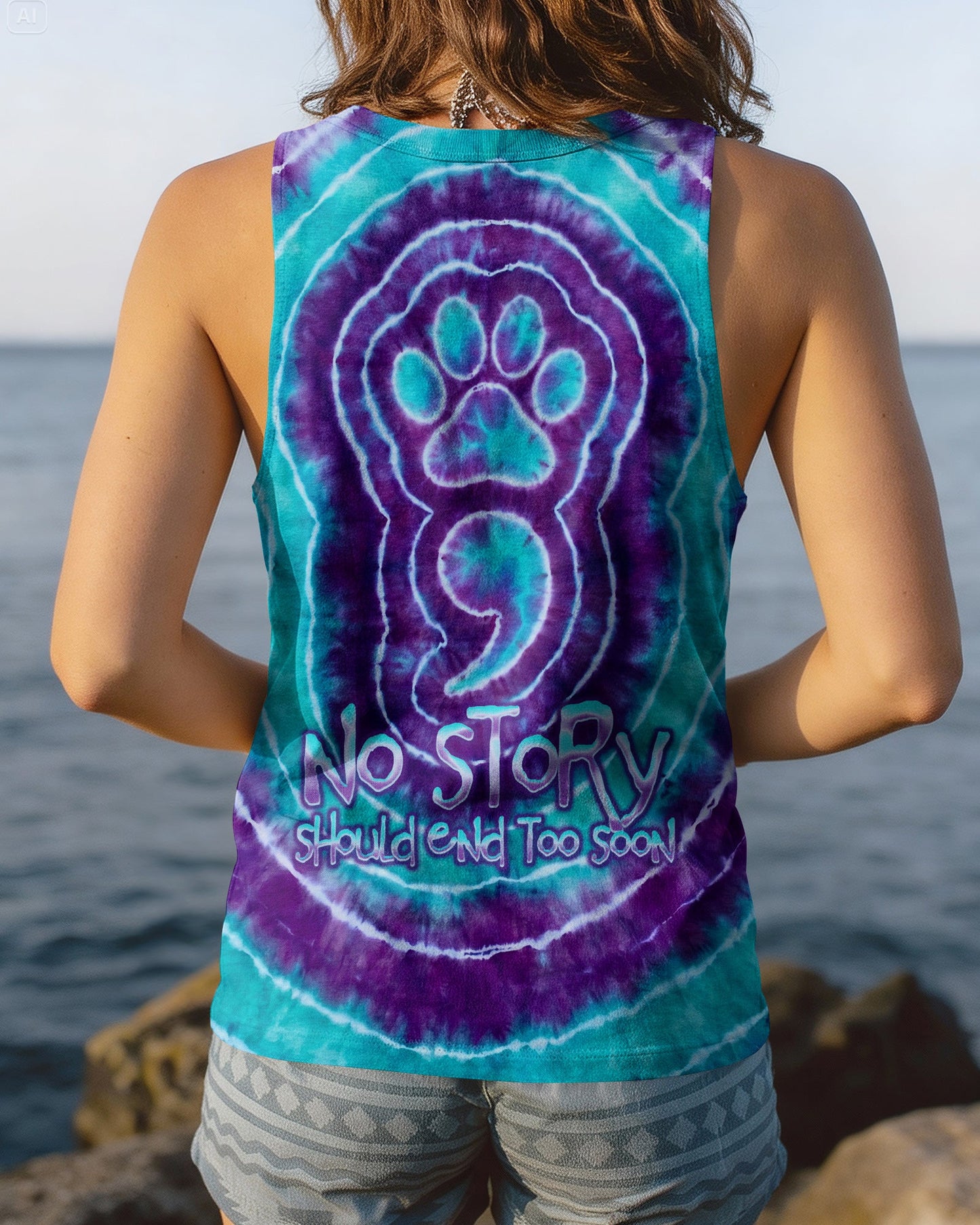 NO STORY SHOULD END TOO SOON PAW PRINT  SUICIDE PREVENTION ALL OVER PRINT  - TLNO3006263