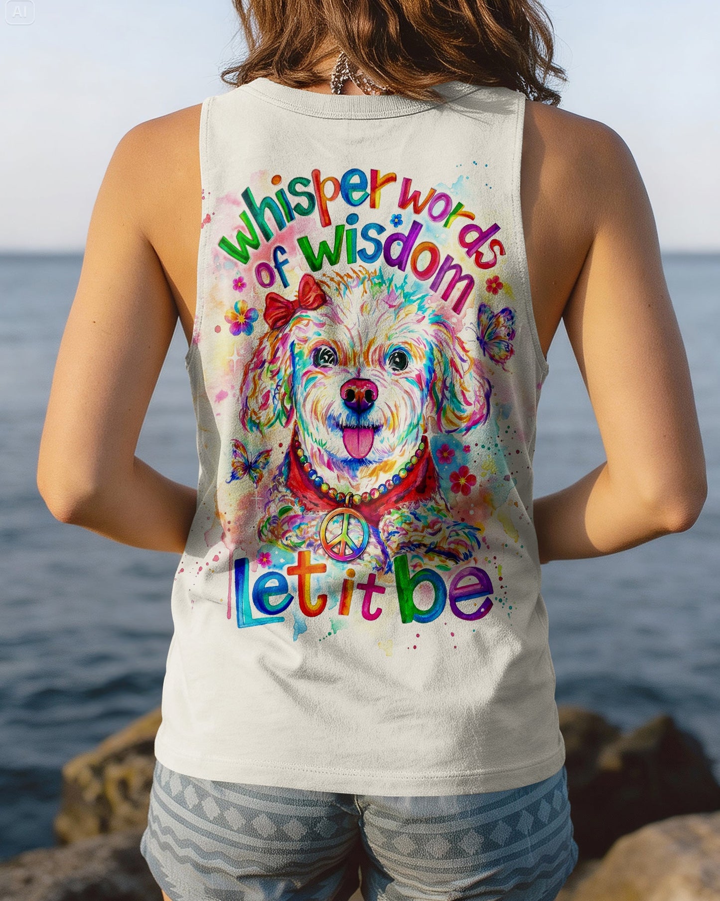 WHISPER WORDS OF WISDOM LET IT BE POODLE DOG ALL OVER PRINT - RI0705261