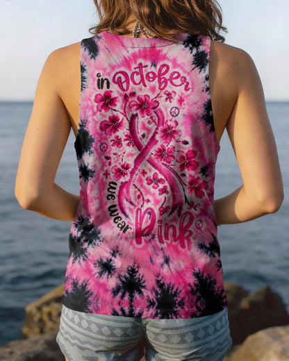 IN OCTOBER WE WEAR PINK FLORAL RIBBON ALL OVER PRINT - KMTM1507261