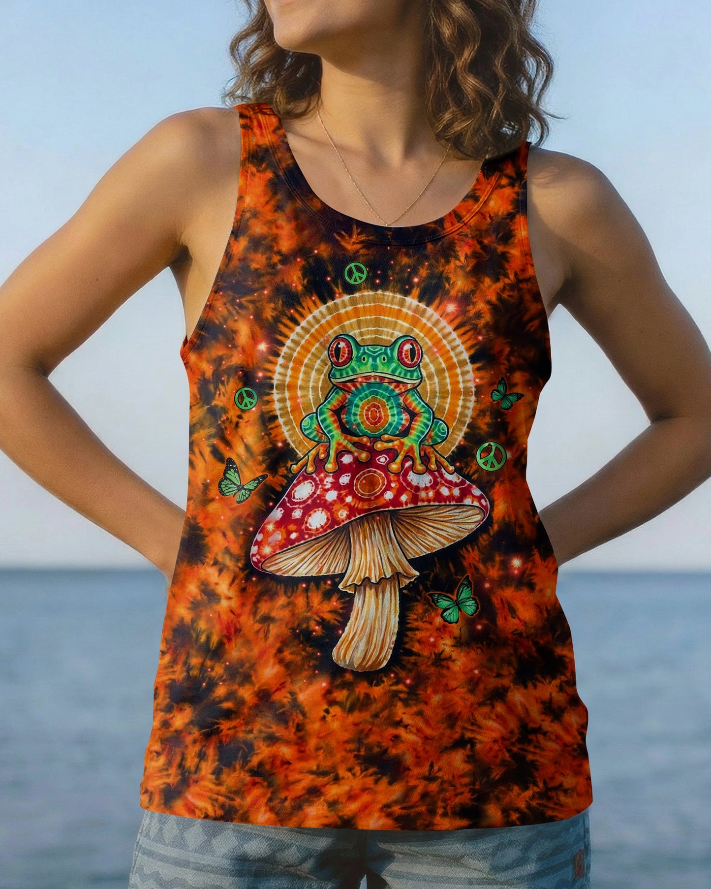 JUST BREATHE FROG SWIRL ALL OVER PRINT  - TLHN2404261
