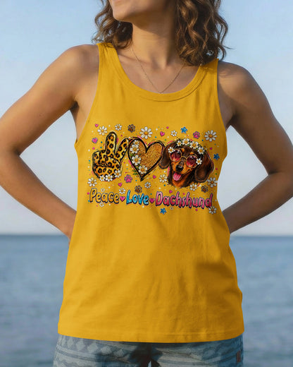 PEACE LOVE DACHSHUND DOG ALL OVER PRINT   - TLHN1905261