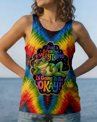 JUST BREATHE FROG COLORFUL ALL OVER PRINT - KMTM1506261