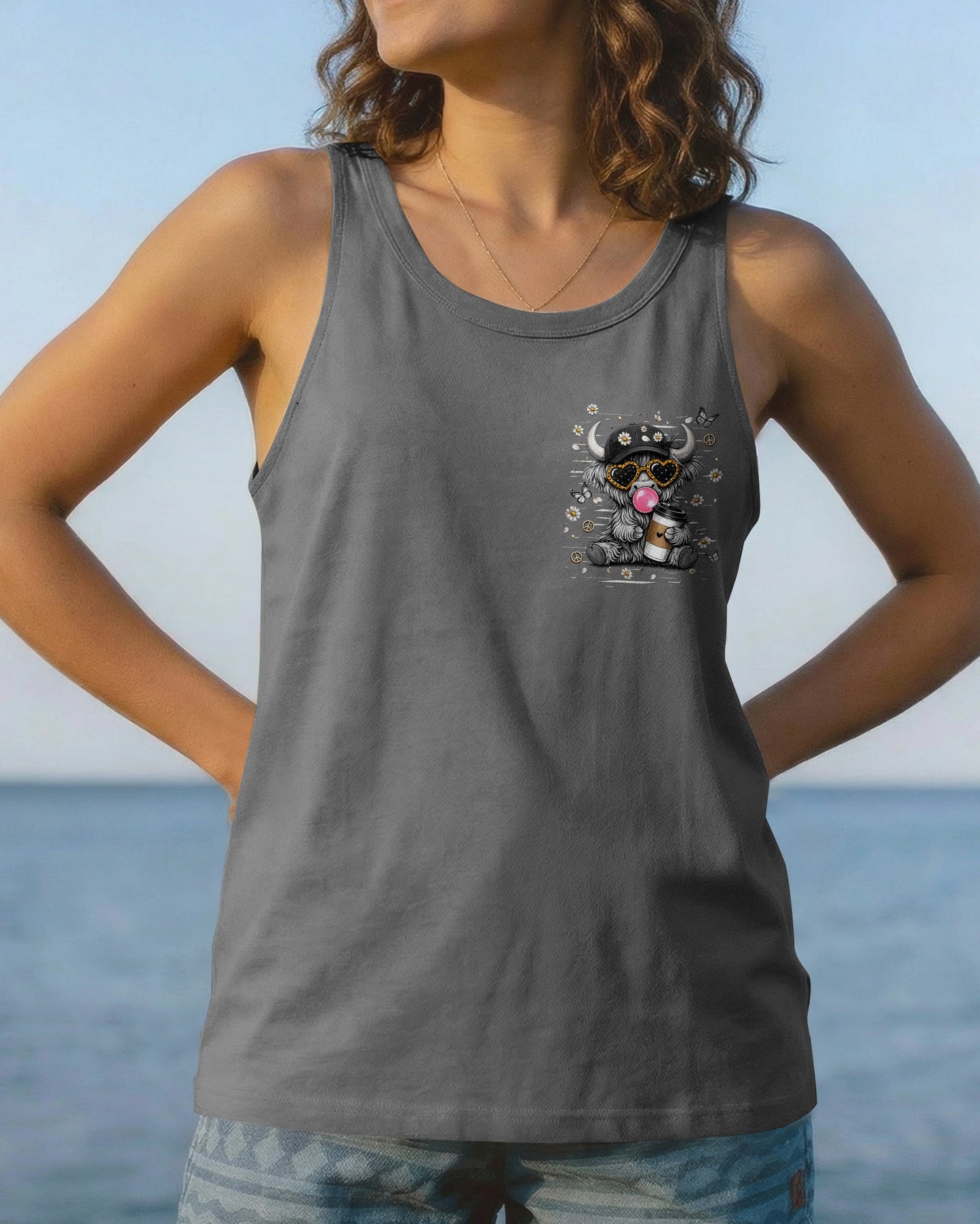 LITTLE BIT A HOT MESS COW ALL OVER PRINT  - TLHN1706264