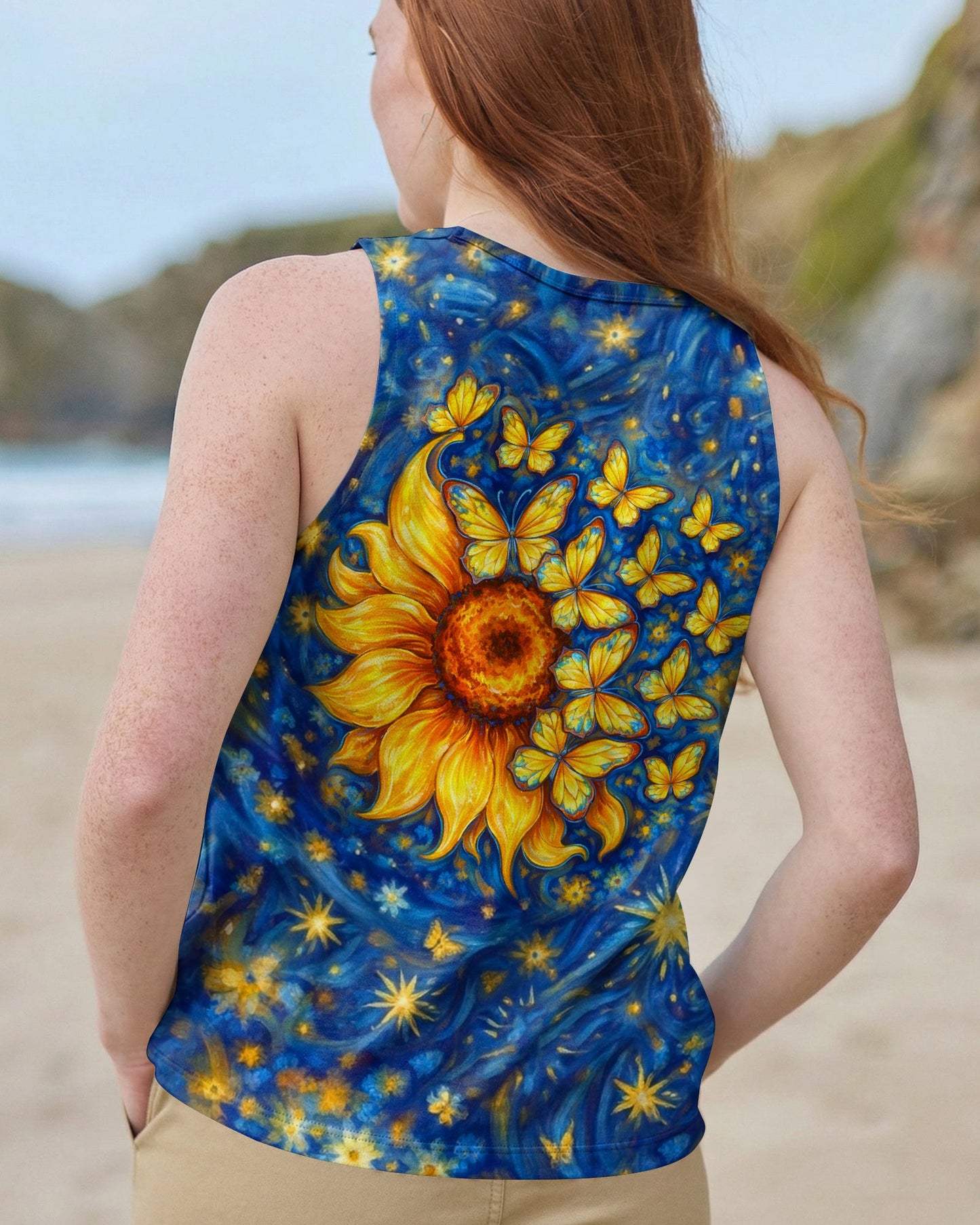 BUTTERFLY SUNFLOWER ALL OVER PRINT - TLHN0907262