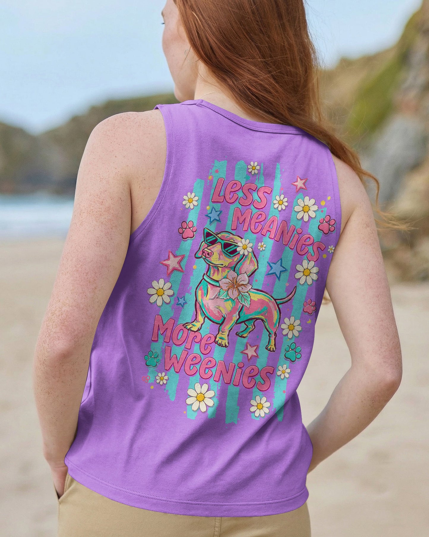 LESS MEANIES MORE WEENIES DACHSHUND DOG  ALL OVER PRINT - TLTW2005261