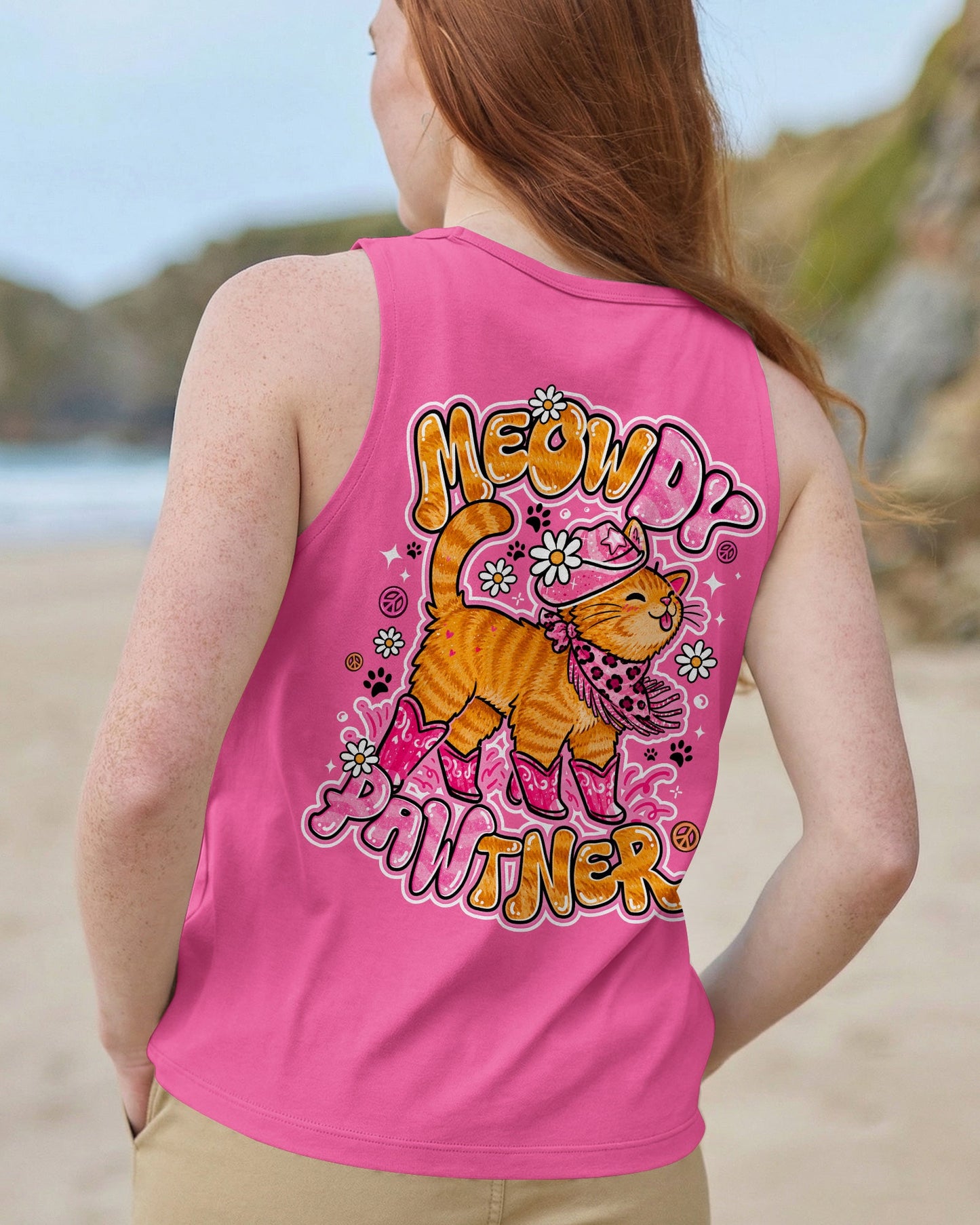 MEOWDY PAWTNER ORANGE TABBY CAT ALL OVER PRINT - TLNO0907262