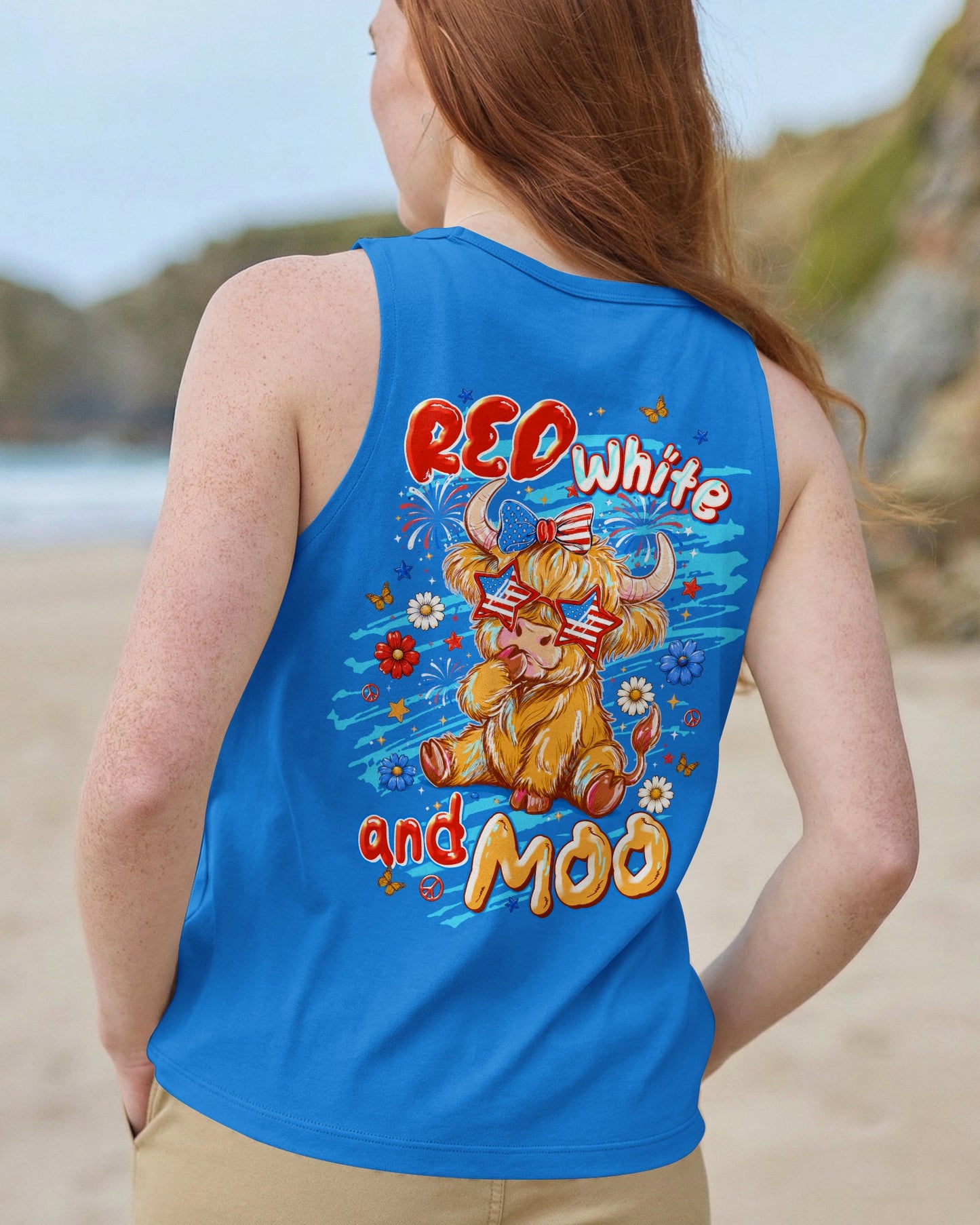 RED WHITE AND MOO COW ALL OVER PRINT   - TLTW0506262