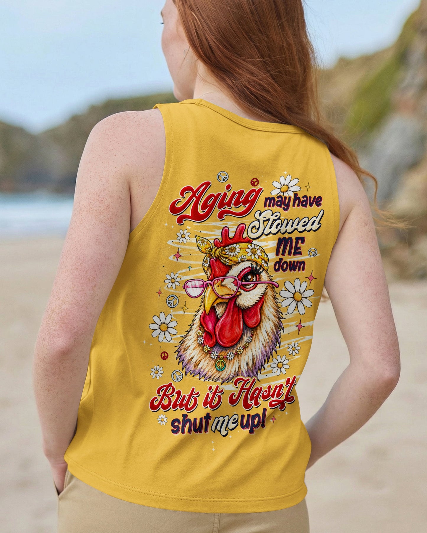 AGING MAY HAVE SLOWED ME DOWN CHICKEN ALL OVER PRINT - TLTW2506265