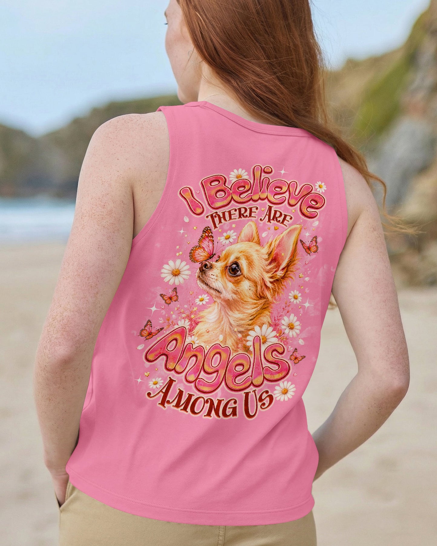 I BELIEVE THERE ARE ANGELS AMONG US CHIHUAHUA DOG ALL OVER PRINT - TLNO2105262