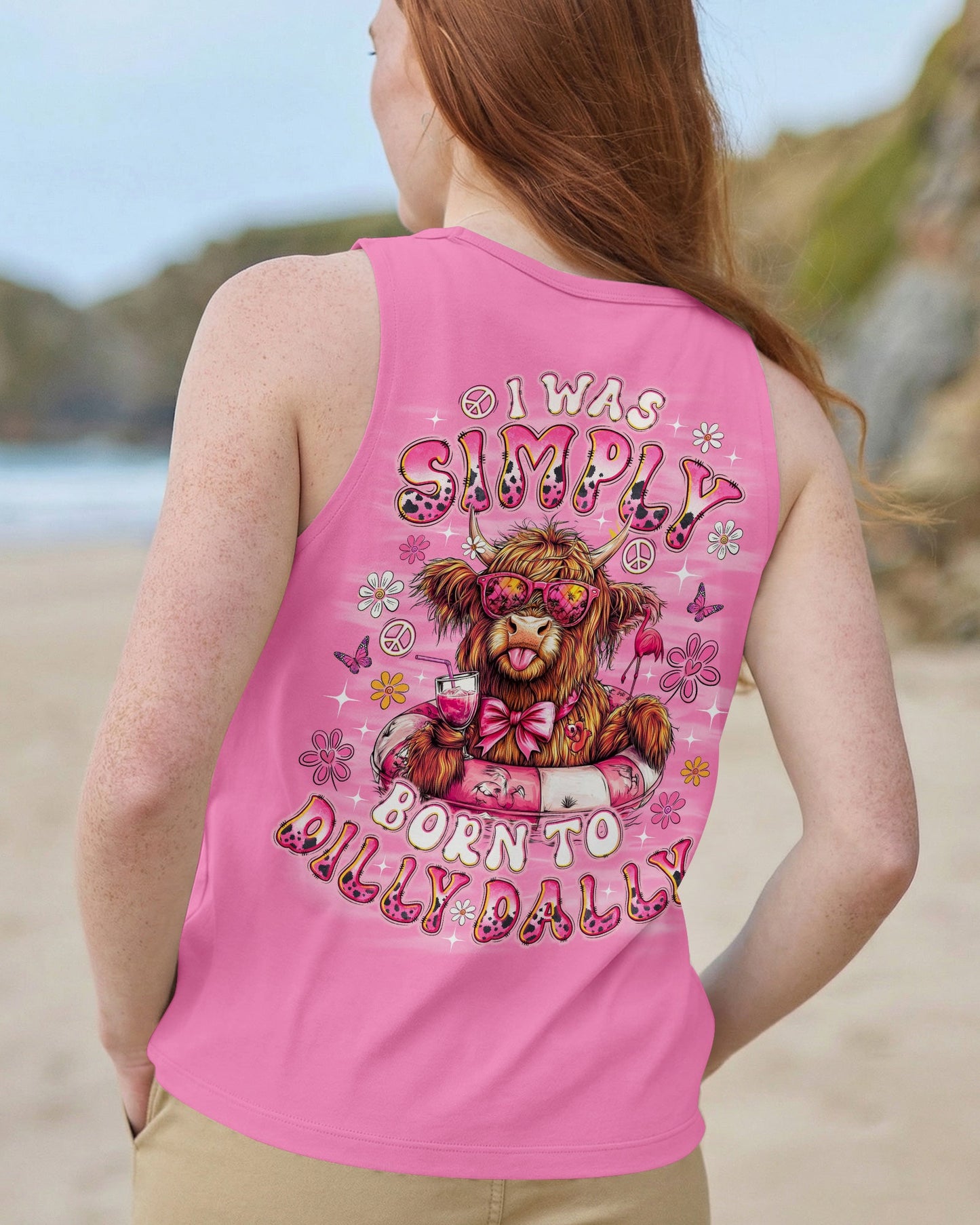 I WAS SIMPLY BORN TO DILLY DALLY COW  ALL OVER PRINT - TLNO1605262