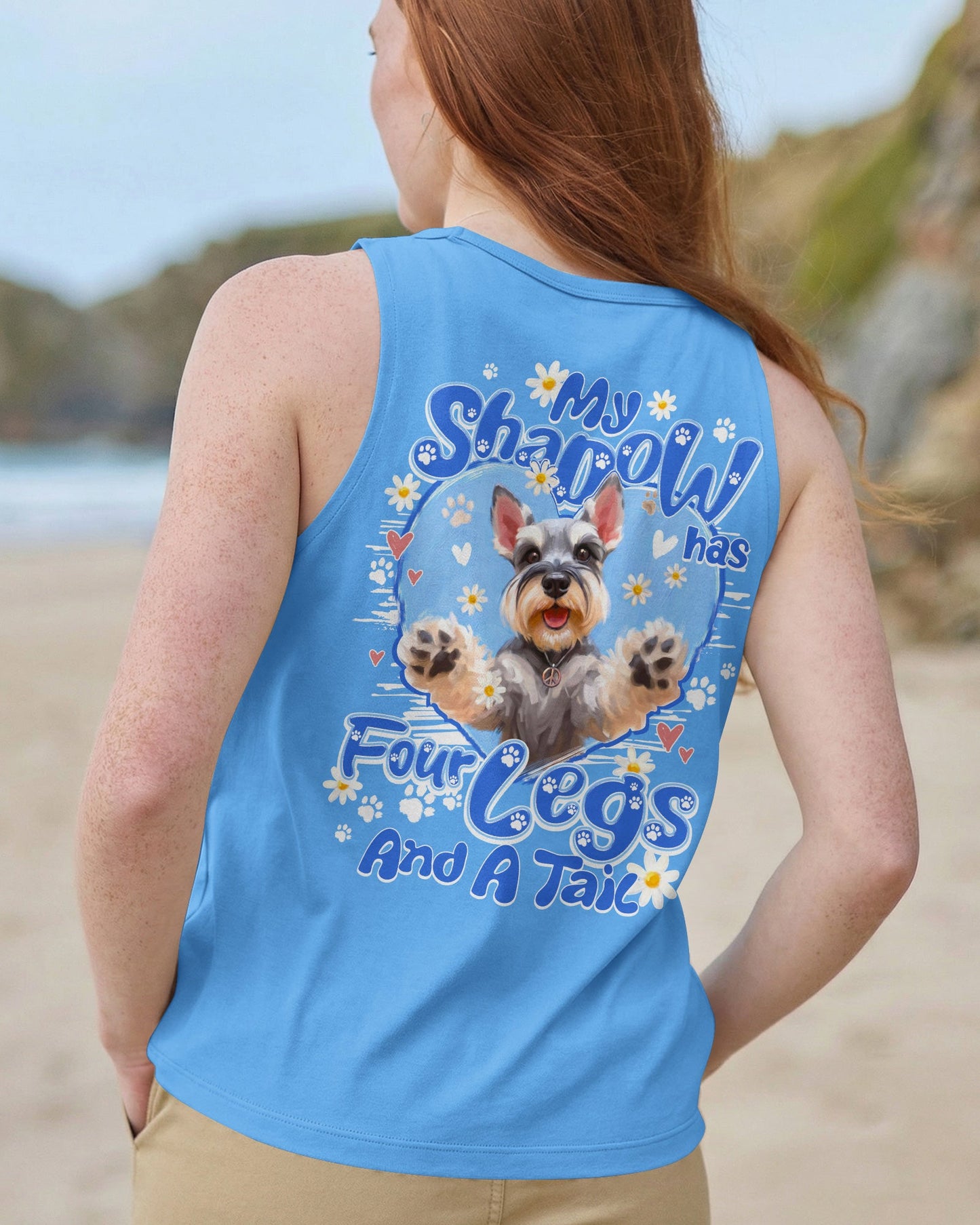 MY SHADOW HAS FOUR LEGS AND A TAIL SCHNAUZER DOG ALL OVER PRINT - TY2005261