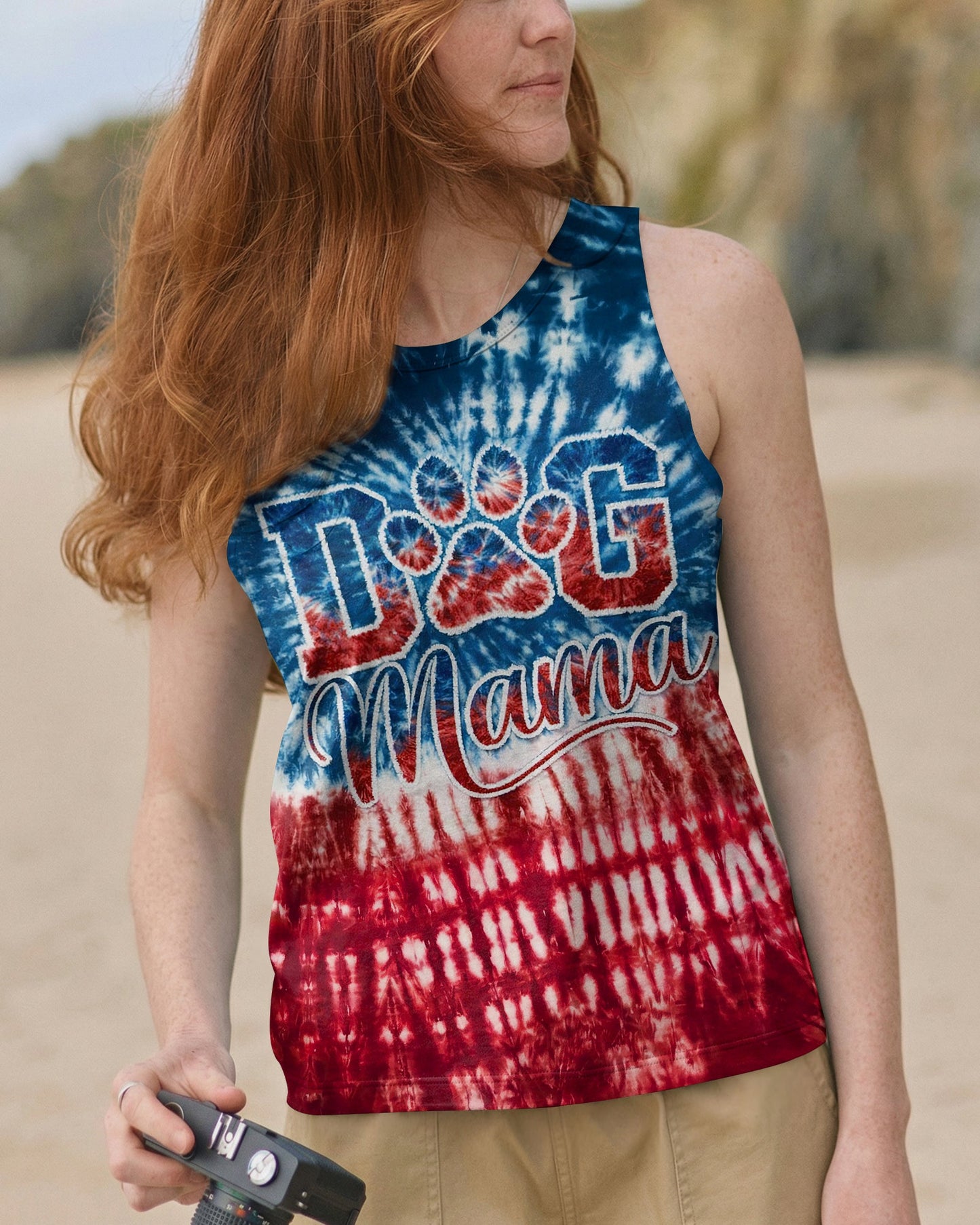 DOG MAMA RED WHITE & BLUE  ALL OVER PRINT  - TLNT2204263