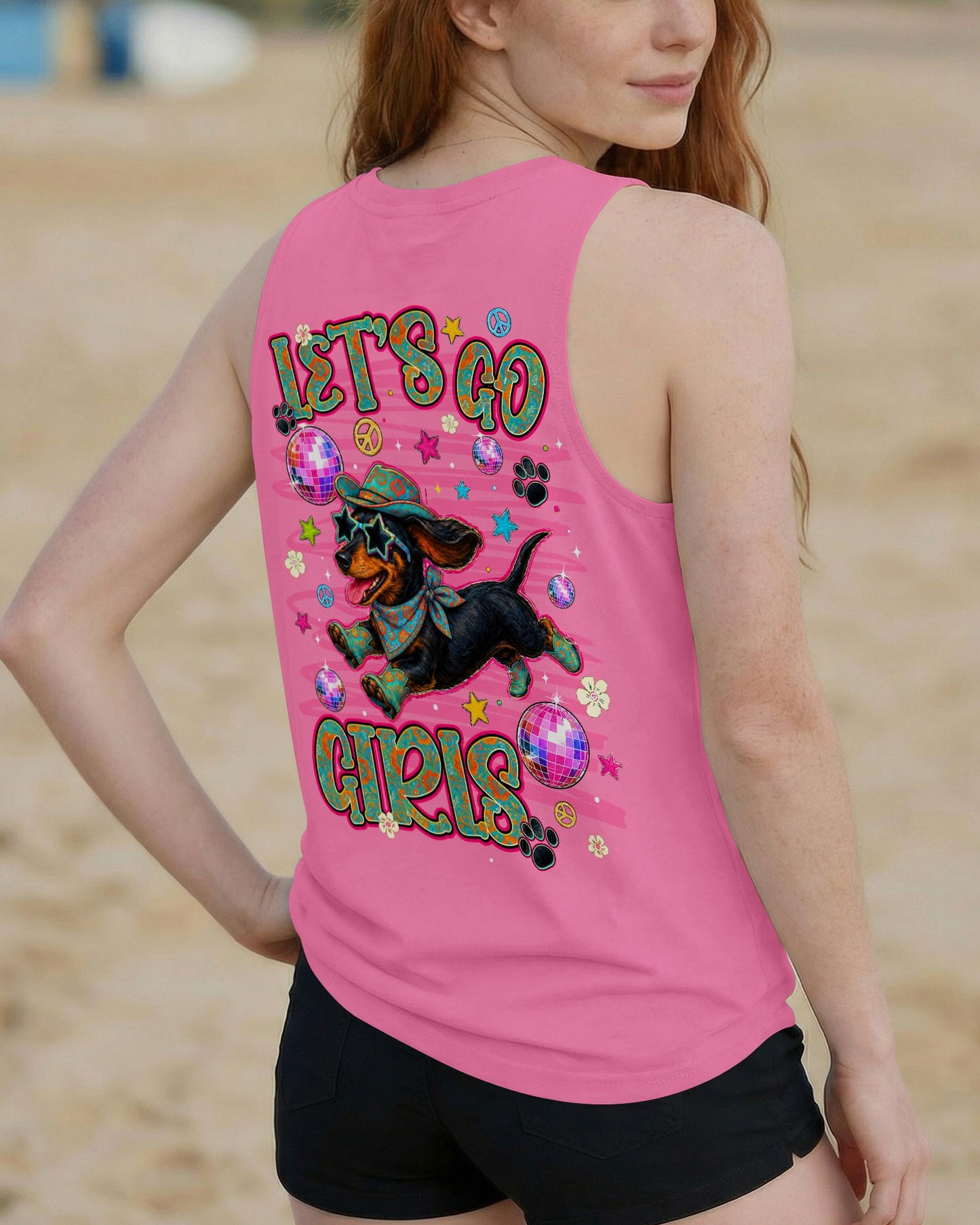 LET'S GO GIRLS DACHSHUND DOG ALL OVER PRINT - TLNT1906262
