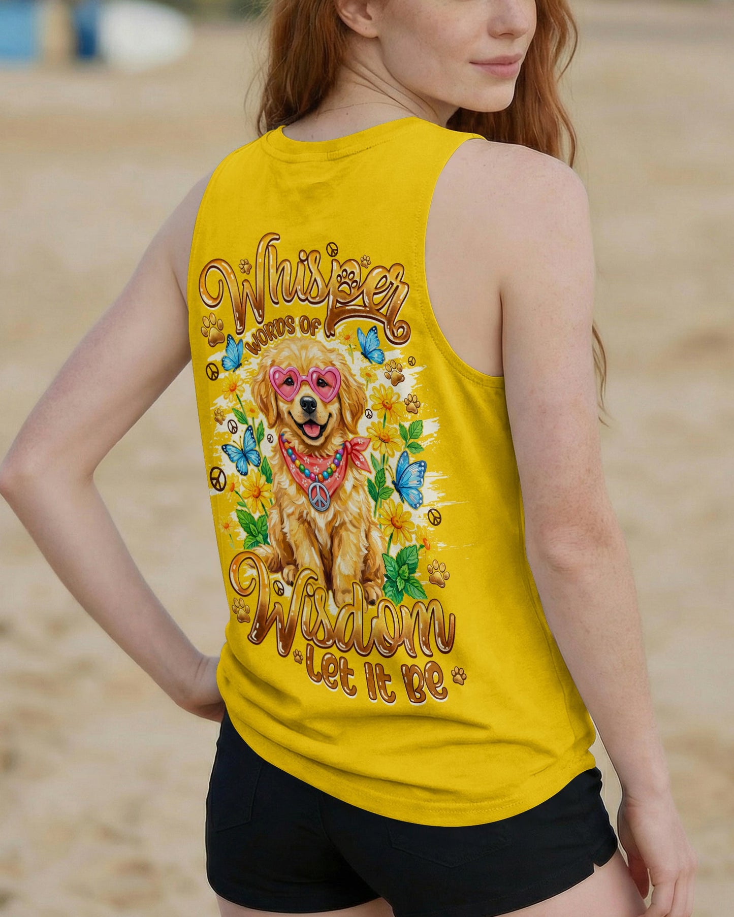 WHISPER WORDS OF WISDOM LET IT BE GOLDEN RETRIEVER PUPPY DOG ALL OVER PRINT - TYQY1105262