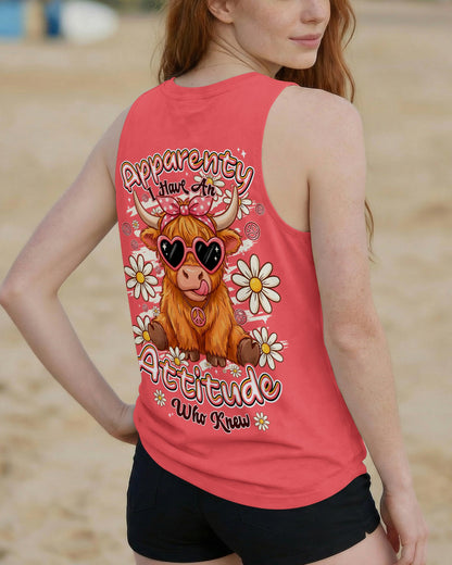 APPARENTLY I HAVE AN ATTITUDE WHO KNEW COW ALL OVER PRINT - TYPQ2206261