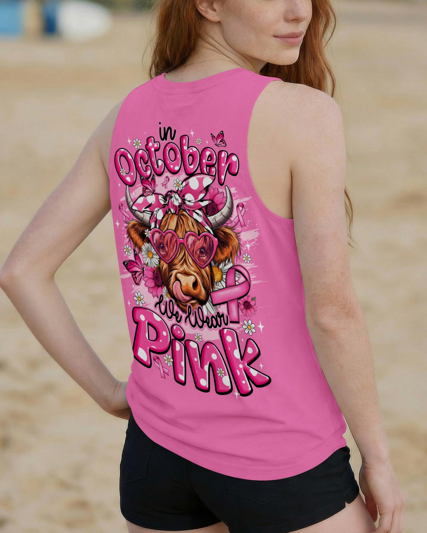 IN OCTOBER WE WEAR PINK COW BREAST CANCER AWARENESS ALL OVER PRINT - TYQY2906261