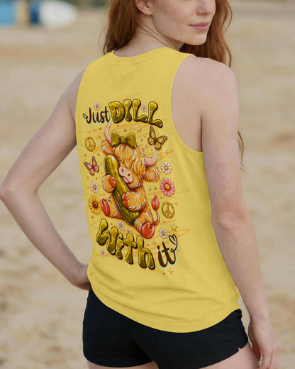 JUST DILL WITH IT  HIGHLAND COW ALL OVER PRINT  - TLTW1006261