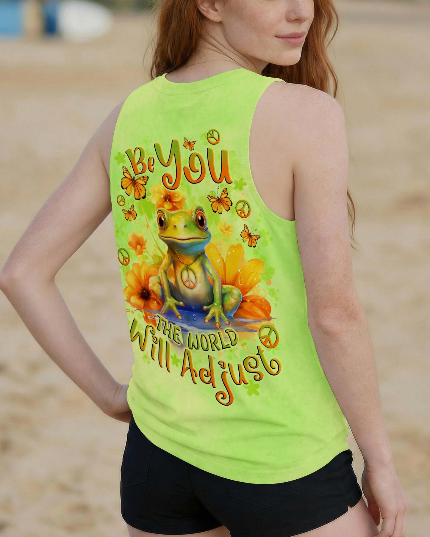 BE YOU THE WORLD WILL ADJUST FROG ALL OVER PRINT - TLNO2909231
