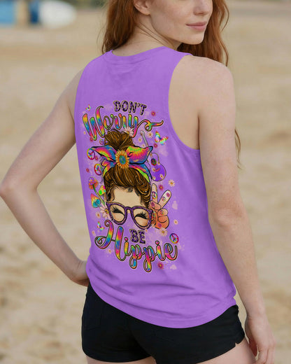 DON'T WORRY BE HIPPIE MESSY BUN ALL OVER PRINT - TYLN3006262