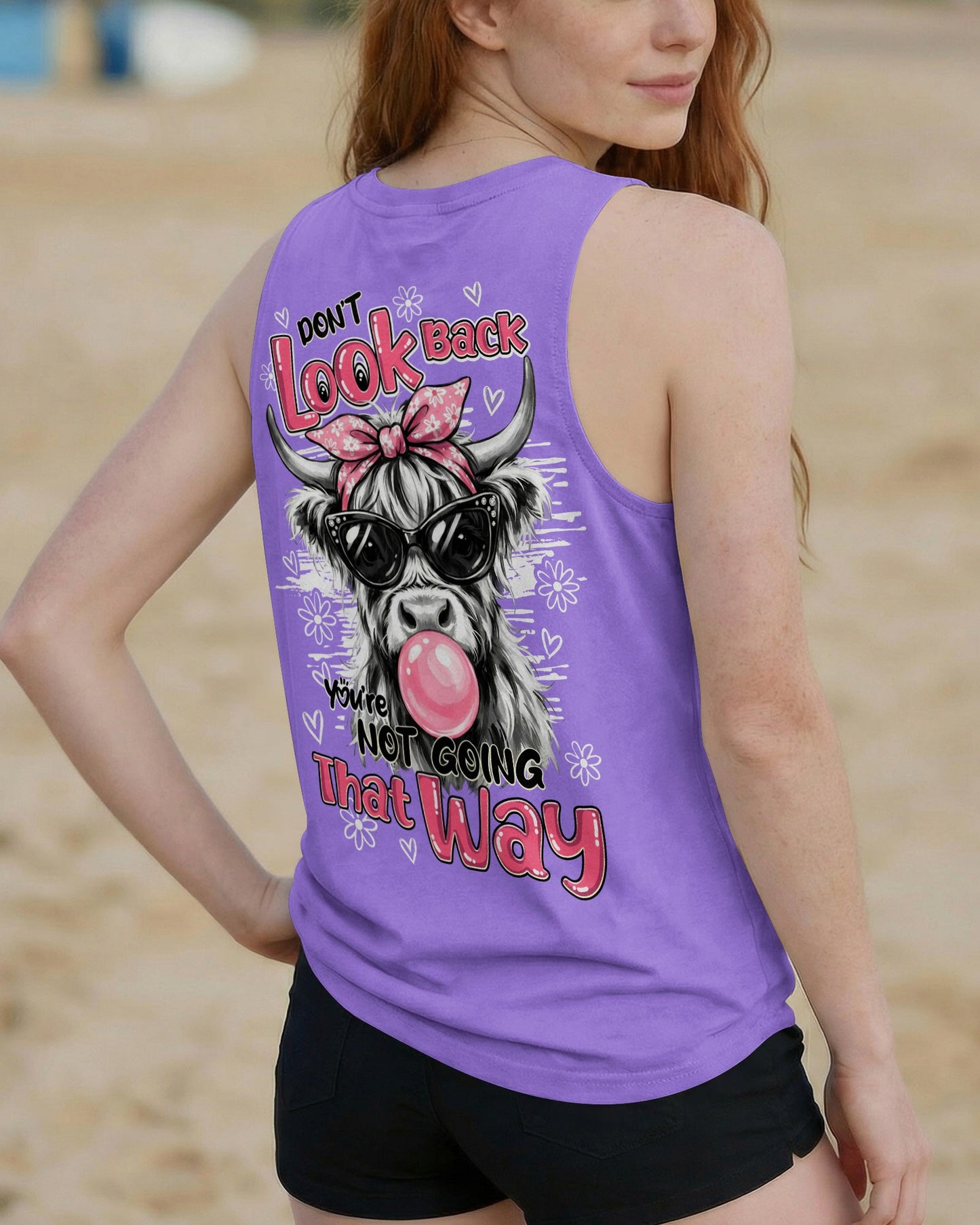 DON'T LOOK BACK YOU'RE NOT GOING THAT WAY COW ALL OVER PRINT - TY1504261