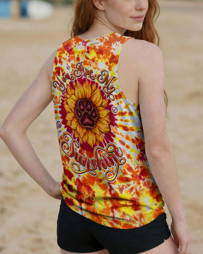 YOU ARE MY SUNSHINE PAW PRINT SUNFLOWER BURST ALL OVER PRINT  - TLTW3006264