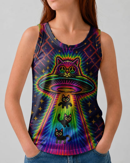 COSMIC CAT ABDUCTION PSYCHEDELIC RAINBOW BEAM  KIDS ALL OVER PRINT - KMTM1006261