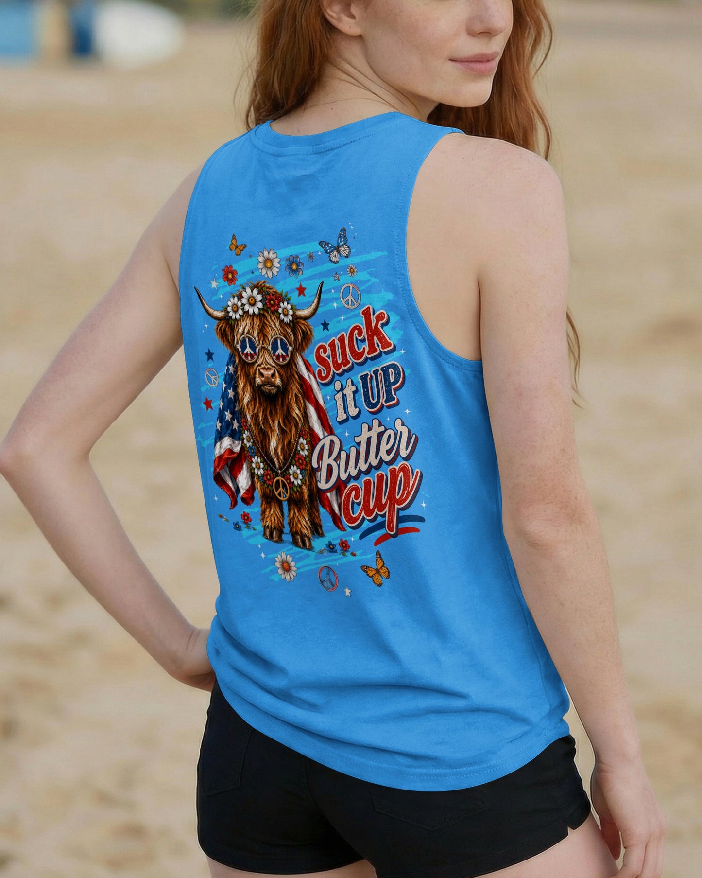 SUCK IT UP BUTTERCUP COW STARS & STRIPES ALL OVER PRINT - TLTW0406264
