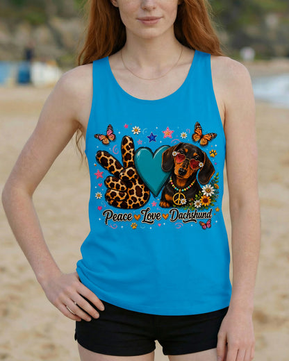 PEACE LOVE DACHSHUND DOG ALL OVER PRINT   - TLHN2005262