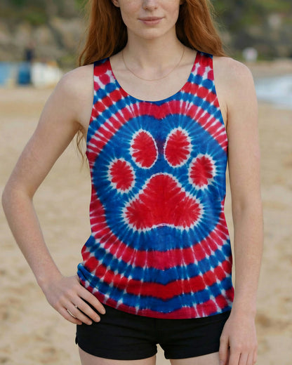 RED WHITE AND BLUE PAW ALL OVER PRINT - TYPQ0104261