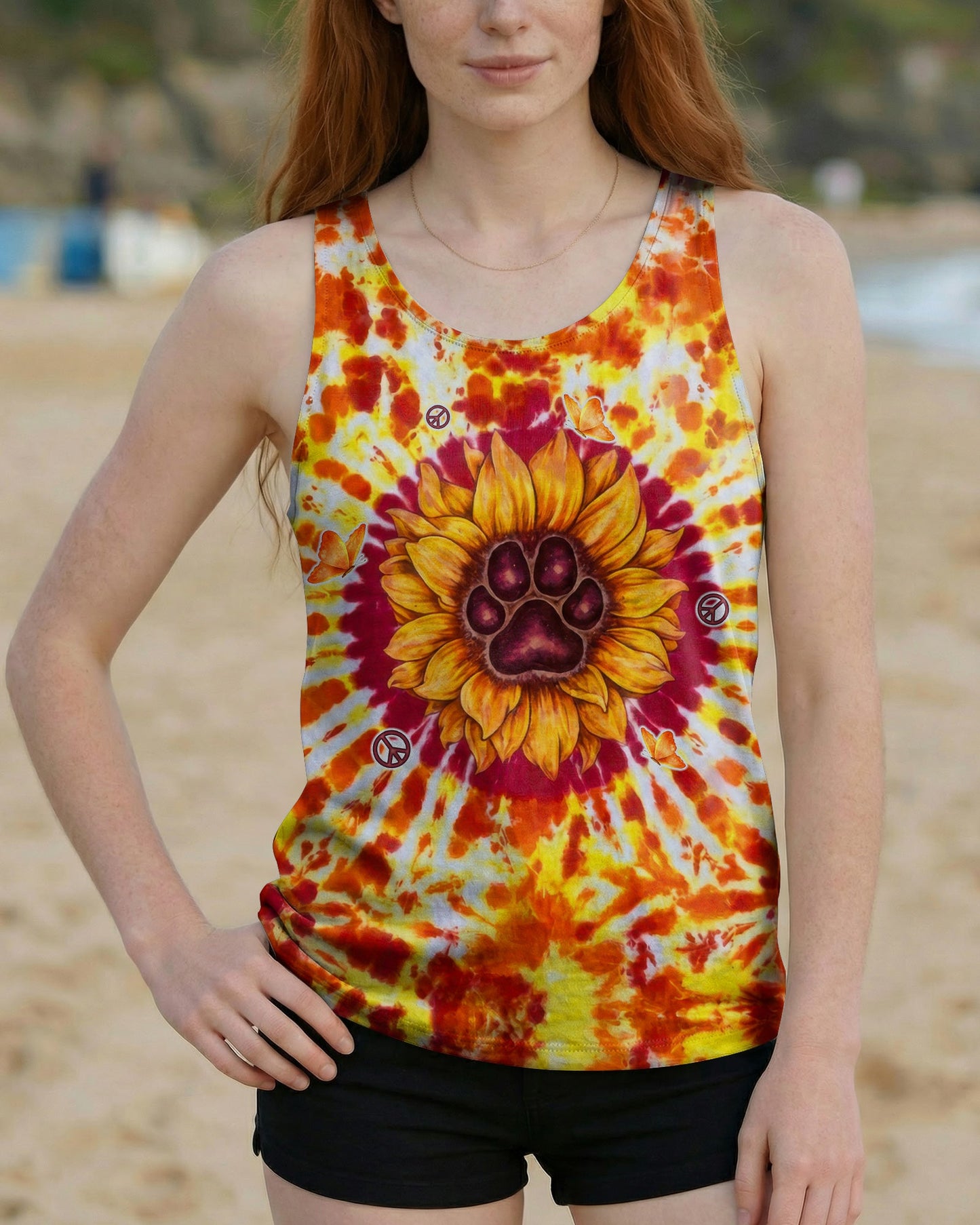 YOU ARE MY SUNSHINE PAW PRINT SUNFLOWER BURST ALL OVER PRINT  - TLTW3006264